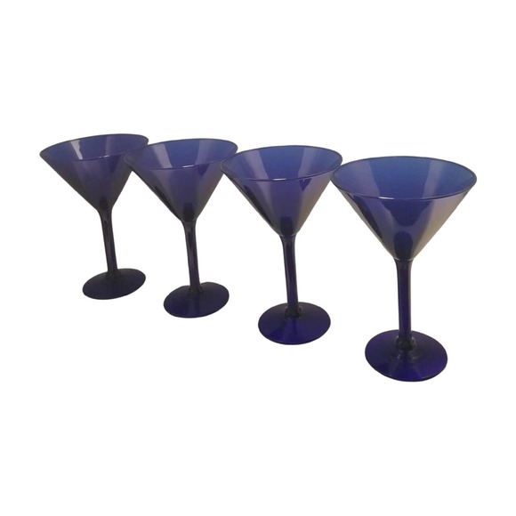 Cobalt Blue Martini Glasses set of 4